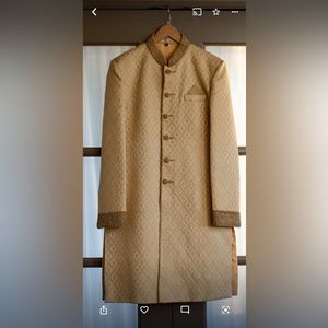 Men’s gold / beige wedding sherwani.  Size 38 (Indian clothing sizing)